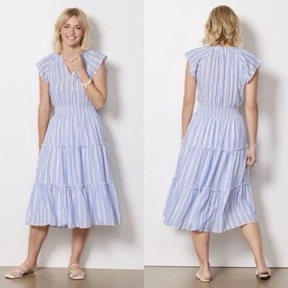 Rails Amellia Midi Dress New Haven Blue White Striped Women’s XS Spring Linen